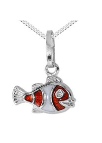 Kette mit Anh&auml;nger OSTSEE-SCHMUCK "OSTSEE-SCHMUCK Kette mit Anh&auml;nger kleiner Fisch" Gr. 45, silber (wei&szlig;, neutral), Halsketten, Damen, 45cm, Silber 925 (Sterlingsilber), L: 40, Kette mit Anh&auml;nger