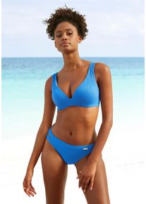Triangel-Bikini-Top Sunseeker "Fancy", Damen, Gr. 34, Cup C, blau, Obermaterial: 92% Polyamid, 8% Elasthan. Futter: 100% Polyamid. Wattierung: 100% Polyester, strukturiert, Bikini-Oberteile Triangel-Bikini-Top, mit Push-up-Effekt