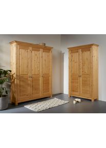 Schuhschrank OTTO HOME "Rauna", beige (natur), B:113cm H:194cm T:39cm, Massivholz, Schr&auml;nke, Schuhschrank, aus massiver Kiefer, viel Stauraum