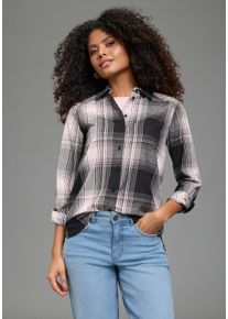 Karobluse Laura Scott, Damen, Gr. 40, rosa (rosa kariert), Web, Obermaterial: 100% Baumwolle, kariert, Blusen Karobluse, klassische Bluse, kariertes Muster, aus leichter Web-Baumwolle