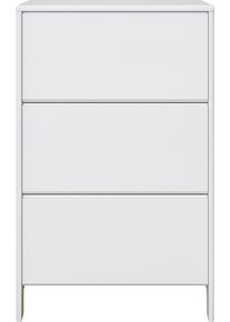 Schuhschrank OTTO HOME "Luven", wei&szlig;, B:82cm H:130cm T:34cm, Massivholz, Schr&auml;nke, Schuhschrank, FSC zertifiziertes Massivholz, mit 3 Klappen