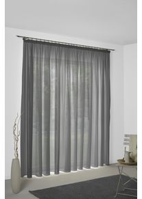 Vorhang WIRTH "Sunday", grau (dunkelgrau), B:142cm H:315cm, Jacquard, Baumwolle, Polyester, Gardinen, Vorhang, nach Ma&szlig;