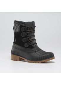 Snowboots Kamik "SIENNAMIDS", Damen, Gr. 37, schwarz (schwarz, noir), Leder, Schuhe Snowboots, wasserdicht, w&auml;rmend, Winterstiefel