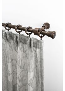 Gardinenstange Garesa "Sandri Vollrund, Endknopf Reno", braun (nussbaum), L:100cm, Holzwerkstoff, Gardinenstangen, Gardinenstange, Vorhanggarnitur aus Holz, verl&auml;ngerbar, mit Ringe