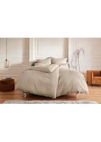 Bettw&auml;sche OTTO HOME "Mila in 135x200, 155x220 oder 200x200 cm", taupe, B/L: 135cm x 200cm, 1 Stk., 1 Stk., Biber (180g/m&sup2;), B/L: 80cm x 80cm, 2, Biber (180g/m&sup2;), Obermaterial: 100% Baumwolle, Bettw&auml;sche, Bettw&auml;sche, Mako-Satin, Bettw&auml;sche aus Baumwolle, unifarbene Bettw&auml;sche