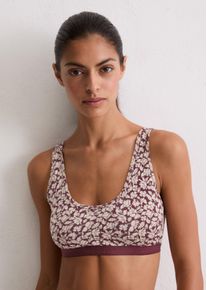 Marc O'Polo Bustier MARC O'POLO "Essentials", Damen, Gr. L, N-Gr, rot (kirschrot), Jersey, Obermaterial: 95% Baumwolle, 5% Elasthan, BHs Bustier, tiefer Rundhalsausschnitt, elastisches Unterbrustband