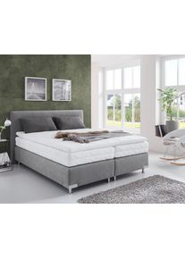 Boxspringbett "Ambiente, wahlweise in verschiedenen Gr&ouml;&szlig;en & Farben", grau, B:215cm L:210cm, Westfalia Schlafkomfort, Komplettbetten, Boxspringbett, in verschiedenen H&auml;rtegraden, wahlweise mit Topper