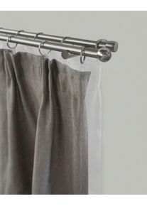 Gardinenstange Garesa "KUGEL", silber (edelstahlfarben), L:370cm &Oslash;:16mm, Aluminium, Metall, Gardinenstangen, Gardinenstange, Vorhanggarnitur, verl&auml;ngerbar, Kugel, edelstahl optik, mit Ringe