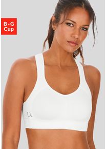 active by Lascana Sport-BH LASCANA ACTIVE, Damen, Gr. 80, Cup F, wei&szlig;, Microtouch, Obermaterial: 58% Polyamid, 42% Elasthan, BHs Sport-BH, mit weichem Frottee-Lining und breiten, wattierten Tr&auml;gern