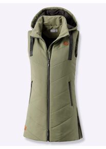 Kurzweste Casual Looks, Damen, Gr. 40, gr&uuml;n (khaki), 100% Polyester, Wattierung:100% Polyester, unifarben, Westen Kurzweste