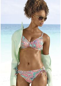 B&uuml;gel-Bikini-Top Venice Beach "Paislee", Damen, Gr. 42, Cup D, gr&uuml;n (mint, bedruckt), Recycling-Polyamid, Paisleymuster, bedruckt, Bikini-Oberteile B&uuml;gel-Bikini-Top, bedruckt, verstellbare Doppeltr&auml;ger, herausnehmbare Softcups, Mix-Kini