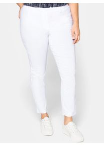 Webhose sheego, Damen, Gr. 26, Kurzgr&ouml;&szlig;en, wei&szlig;, 70% Viskose, 25% Polyamid, 5% Elasthan, unifarben, Hosen Webhose