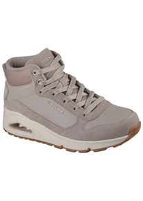 Keilsneaker Skechers "UNO-STACRE SHINE", Damen, Gr. 38, taupe, Lederimitat, Textil, Veloursleder, Schuhe Keilsneaker, High Top Sneaker, Schn&uuml;rboots mit Luftkammern Sohle