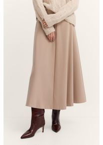 A-Linien-Rock Bugatti, Damen, Gr. 38, beige (40, beige), 64% Polyester, 34% Viskose, 2% Elasthan, R&ouml;cke A-Linien-Rock, aus einem elastischem Materialmix