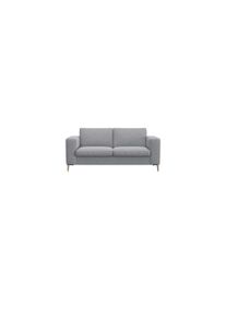 2-Sitzer FLEXLUX "Fiore Designsofa, bequem und komfortabel durch hochwertigen Sitzaufbau", beige (sandy beige), B:164cm H:85cm T:92cm, 100% Polyester, Sofas, 2-Sitzer, breite Armlehnen, Kaltschaum, F&uuml;&szlig;e Alu+ Eiche
