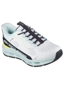 Slip-On Sneaker Skechers "GLIDE-STEP", M&auml;dchen, Gr. 39, wei&szlig;, multi, Lederimitat, kontrastfarbene Details, Schuhe Slip-On Sneaker, Trainingsschuh mit Slip-ins, Gr&ouml;&szlig;enschablone zum Download