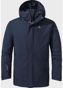 Sch&ouml;ffel Langjacke SCH&Ouml;FFEL "Hiking Parka Style Froda MNS", Herren, Gr. 48, blau (8820, blau), Oberstoff: Aussenseite: 100% Polyester; (Membran: Polyester); Futter: 100% Polyester; Wattierung: 100% Polyester, regular fit, hoch geschlossener Ausschnitt, Jacken Langjacke