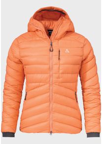 Sch&ouml;ffel Outdoorjacke SCH&Ouml;FFEL "Down Jacket Tschierval L", Damen, Gr. 42, orange (5310, orange), Oberstoff : 100% Nylon; Futter : 100% Nylon; Wattierung : 100% Polyester; F&uuml;llung : 100% Daune, regular fit, hoch geschlossener Ausschnitt, Jacken Outdoorjacke