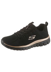 Sneaker Skechers "Graceful - Get Connected", Damen, Gr. 42, gold (schwarz, rose gold), Textil, Schuhe Sneaker, Freizeitschuh, Halbschuh, Schn&uuml;rschuh f&uuml;r die Maschinenw&auml;sche geeignet