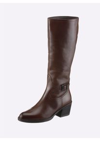 Stiefel Heine, Damen, Gr. 36, Synthetik, braun (dunkelbraun), Glattleder, Leder, Rindsleder, Schuhe Stiefel