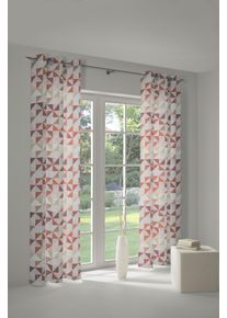 Vorhang WIRTH "Berlare", orange (terra), B:132cm H:275cm, Jacquard, Baumwolle, Polyester, Gardinen, Vorhang