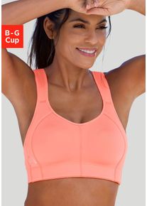 active by Lascana Sport-BH LASCANA ACTIVE, Damen, Gr. 85, Cup G, orange (neon orange), Microtouch, Obermaterial: 58% Polyamid, 42% Elasthan, BHs Sport-BH, mit weichem Frottee-Lining und breiten, wattierten Tr&auml;gern