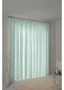 Vorhang Adam "Retro Floret" Gr. 3, blau (t&uuml;rkis), B:145cm H:225cm, Jacquard, Baumwolle (Bio-Baumwolle), Gardinen, Vorhang, aus 100% Bio-Baumwolle