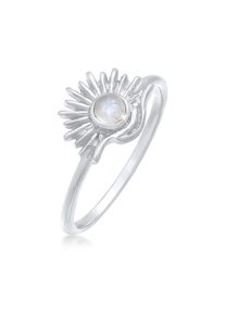 Silberring Elli "Ring Elli Mondstein Sonne Boho Style 925 Silber" Gr. 58, silber, Fingerringe, Damen, 58, Silber 925 (Sterlingsilber), Silberring