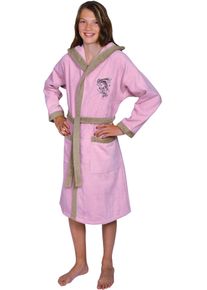 W&ouml;rner Kinderbademantel W&Ouml;RNER "Angel" Gr. 140, rosa (altrosa), L:85cm, Baumwoll-Webfrottier, Hausm&auml;ntel, Kinderbademantel, mit Stickerei, mit Tasche, maschinenwaschbar, trocknergeeignet