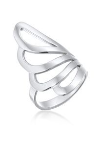 Silberring NENALINA "Ring Basic Wellen Geschwungen Schlicht 925 Silber" Gr. 54, silber, Fingerringe, Damen, 54, Silber 925 (Sterlingsilber), Silberring