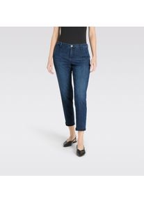 Slim-fit-Jeans MAC "CHINO turn up", Damen, Gr. 42, N-Gr, blau (schwarz basic wash), Denim/Jeans, Obermaterial: 98% Baumwolle, 2% Elasthan, unifarben, slim fit kn&ouml;chelfrei, Jeans Slim-fit-Jeans, im Five-Pocket Style