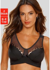 Entlastungs-BH Petite Fleur, Damen, Gr. 95, Cup C, orange (schwarz, terracotta), Microtouch, Obermaterial: 75% Polyamid, 25% Elasthan, Basic, eng, BHs Entlastungs-BH, ohne B&uuml;gel mit modischem, transparenten Mesh Einsatz