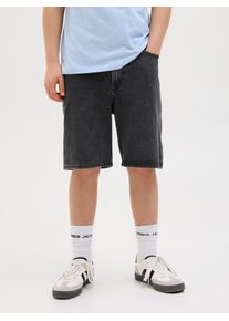 Jack & Jones Shorts JACK & JONES JUNIOR "JJITONY relaxed fit mit mittlerer Bundh&ouml;he", Jungen, Gr. 170, N-Gr, schwarz (schwarz denim), Web, Obermaterial: 100% Baumwolle, unifarben, relaxed fit knielang, Hosen Shorts, unifarben, modisch, relaxed fit, Web