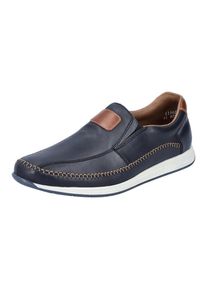 Slipper Rieker, Herren, Gr. 44, blau, Leder, Schuhe Slipper, Sommerschuh, Schlupfschuh, Freizeitschuh mit aufw&auml;ndiger Rahmennaht