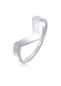 Silberring Elli Premium "Ring V-Form Basic 925 Silber" Gr. 52, silber, Fingerringe, Damen, 52, Silber 925 (Sterlingsilber), Silberring