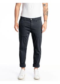 Chinohose Replay "ZEUMAR", Herren, Gr. 28, L&auml;nge 30, blau, Web, Obermaterial: 91% Baumwolle, 6% Elastomultiester, 3% Elasthan, unifarben, slim fit normal, Hosen Chinohose, Slim Fit