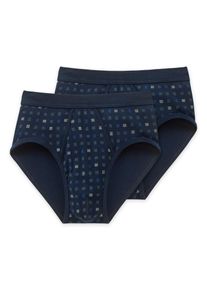 Slip Schiesser "Essentials", Herren, Gr. 8, blau (815, blau), Feinripp, Obermaterial: 100% Baumwolle, k&ouml;rpernah, Unterhosen Slip, mit Eingriff, Feinripp-Qualit&auml;t, Softbund, kariert, Baumwolle