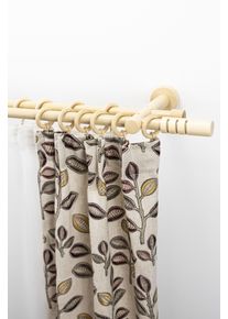 Gardinenstange Garesa "PEMPIA", beige (natur), L:430cm &Oslash;:20mm, Holzwerkstoff, Metall, Gardinenstangen, Gardinenstange, Vorhanggarnitur, verl&auml;ngerbar, Knopf m.Ausschnitten, mit Ringen