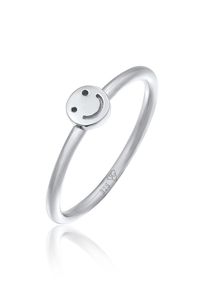 Silberring Elli "Ring Smiling Pinky Ring 925 Silber" Gr. 50, silber, Fingerringe, Damen, 50, Silber 925 (Sterlingsilber), Silberring