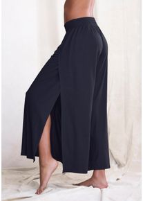 Haremshose Lascana, Damen, Gr. 48/50, N-Gr, schwarz, Single Jersey, Obermaterial: 93% Polyester, 7% Elasthan, unifarben, Hosen Haremshose, mit &uuml;berlappenden Seitenn&auml;hten