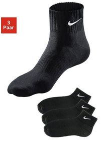 Kurzsocken Nike, Damen, Gr. M (38/41), schwarz (3x schwarz), Baumwolle, Elasthan, Nylon, Polyamid, elastisch, Socken Kurzsocken, mit weichem Frottee, Topseller