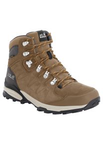 Wanderschuh Jack Wolfskin "REFUGIO TEXAPORE MID W", Damen, Gr. 40,5, orange (braun, apricot), Synthetik, Textil, Veloursleder, Schuhe Wanderschuh, wasserdicht, Trekkingschuh