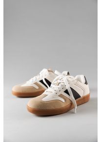 Sneaker ANISTON SHOES, Damen, Gr. 40, beige (wei&szlig;, beige, schwarz), Lederimitat, Basic, Schuhe Sneaker, Freizeitschuh, Halbschuh, Schn&uuml;rschuh im Retro-Look, Topseller