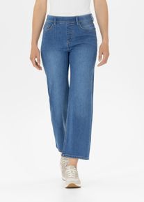7/8-Jeans Stehmann "Melli-Culotte-W", Damen, Gr. 46, N-Gr, blau (frozy cobalt (stone)), Denim/Jeans, Obermaterial: 89% Baumwolle, 10% Elastomultiester, 1% Elasthan, unifarben, normal 7/8-L&auml;nge, Jeans 7/8-Jeans, 7/8-Beine, mit Gummizug