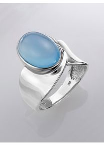 Fingerring Lady Gr. 22, hellblau, Fingerringe, Damen, 22, Glas Silber 925 (Sterlingsilber), Glas, Silber 925 (Sterlingsilber), Fingerring