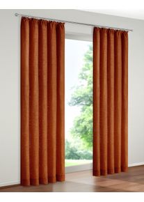 Vorhang WIRTH "Holmsund 288g/qm" Gr. 6, gelb (ocker), B:132cm H:245cm, Chenille, Polyacryl, Gardinen, Vorhang