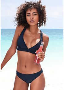 active by Lascana Triangel-Bikini-Top LASCANA ACTIVE "Janni", Damen, Gr. 40, Cup C/D, schwarz, Recycling-Polyamid, kontrastfarbene Details, unifarben, Bikini-Oberteile Triangel-Bikini-Top, mit Racerback