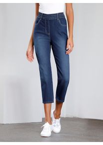 3/4-Jeans Classic Basics, Damen, Gr. 52, Normalgr&ouml;&szlig;en, blau (blau, stone, washed), 81% Baumwolle, 17% Polyester, 2% Elasthan, unifarben, 3/4-L&auml;nge, Jeans 3/4-Jeans