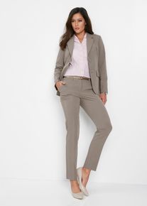 Hosenanzug bonprix "Hosenanzug 2-tlg", Damen, Gr. 54, N-Gr, braun (taupe (l&auml;nge: regul&auml;r)), Web, Obermaterial: 80% Polyester, 15% Viskose, 5% Elasthan. Futter: 100% Polyester, gepflegt, unifarben, regular fit, Anz&uuml;ge Hosenanzug, Regular Fit, mit Elasthan-Anteil, verschiedene Konfektionsgr&ouml;&szlig;en