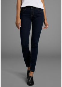 Skinny-fit-Jeans Arizona "Ultra-Stretch", Damen, Gr. 96, K + L Gr, blau (rinsed), Denim/Jeans, Obermaterial: 74% Baumwolle, 24% Polyester, 2% Elasthan, Basic, extraeng lang, Jeans Skinny-fit-Jeans, extra-enger Beinverlauf, normale Leibh&ouml;he, mit Eingrifftaschen
